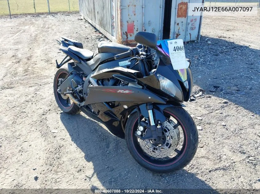 2006 Yamaha Yzfr6 L VIN: JYARJ12E66A007097 Lot: 40607088