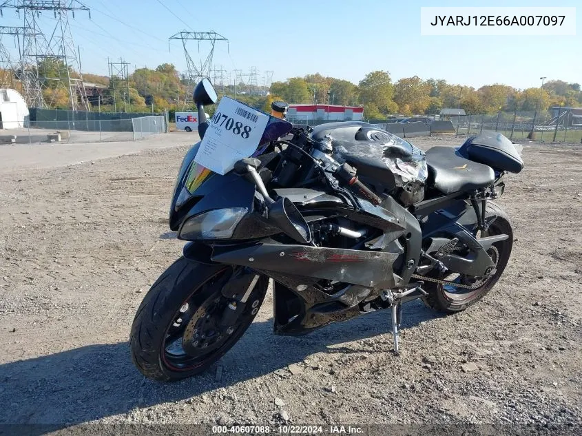 2006 Yamaha Yzfr6 L VIN: JYARJ12E66A007097 Lot: 40607088