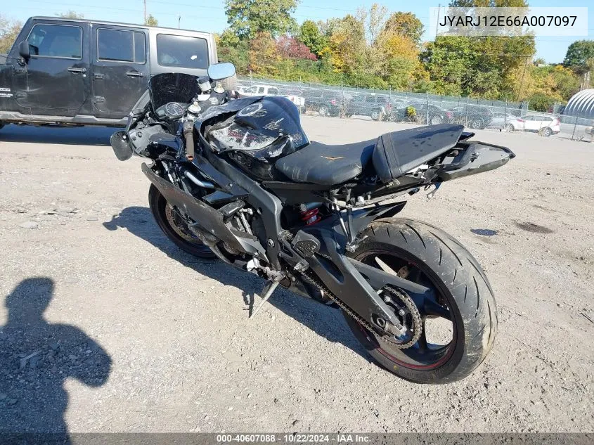 2006 Yamaha Yzfr6 L VIN: JYARJ12E66A007097 Lot: 40607088