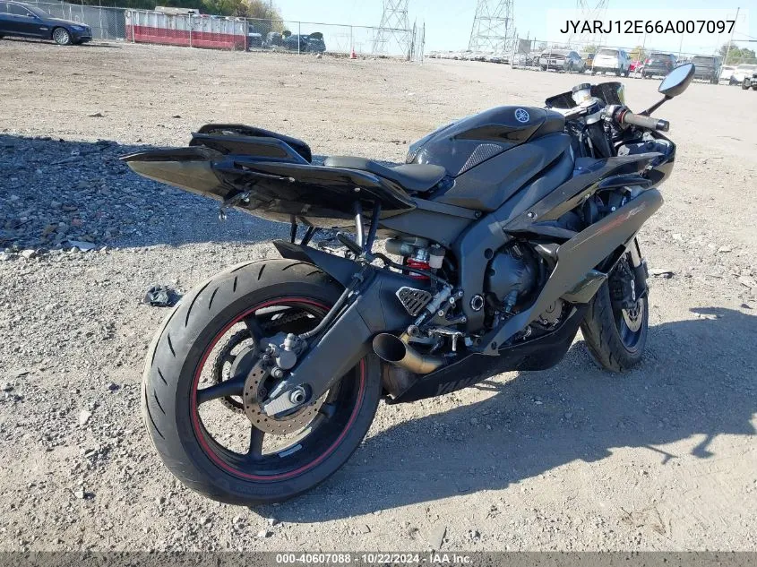 2006 Yamaha Yzfr6 L VIN: JYARJ12E66A007097 Lot: 40607088