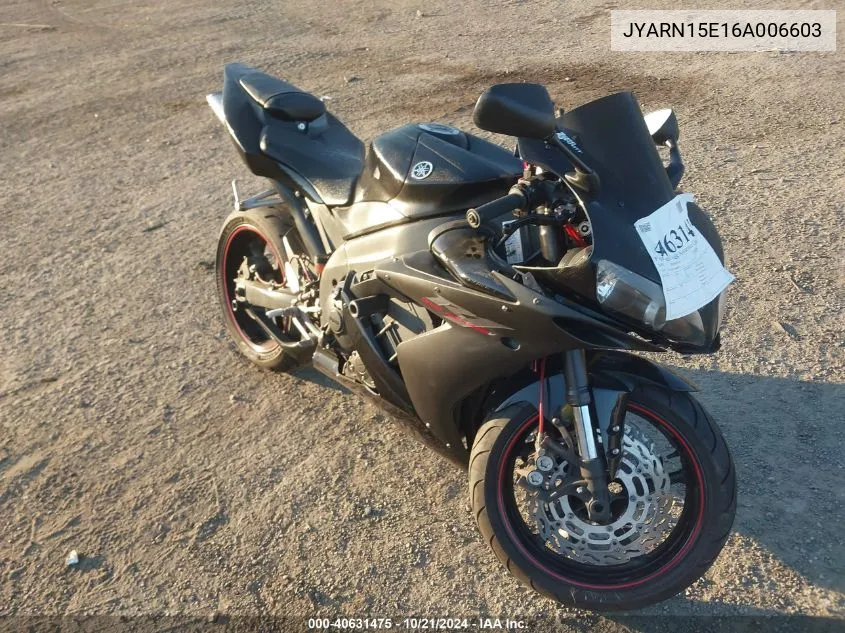 2006 Yamaha Yzfr1 VIN: JYARN15E16A006603 Lot: 40631475