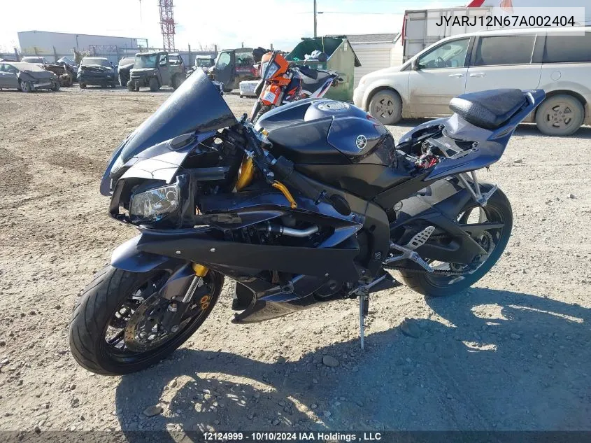 2007 Yamaha Yzfr6 L VIN: JYARJ12N67A002404 Lot: 12124999