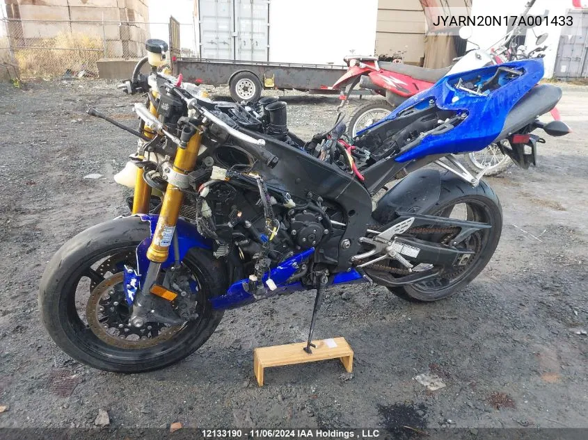 2007 Yamaha Yzfr1 VIN: JYARN20N17A001433 Lot: 12133190