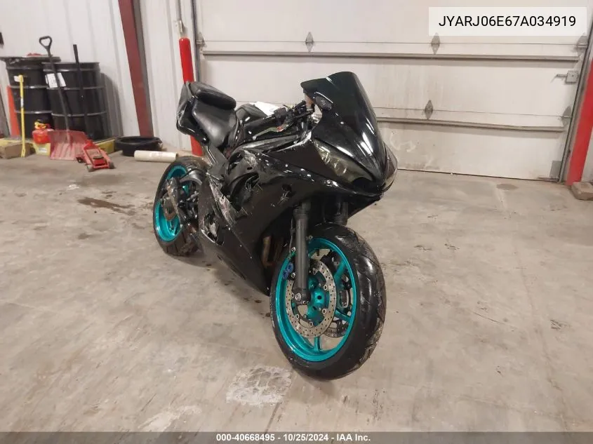 2007 Yamaha Yzfr6 S VIN: JYARJ06E67A034919 Lot: 40668495