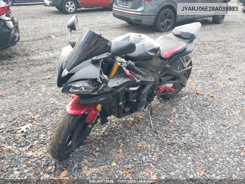 2008 Yamaha Yzfr6 S VIN: JYARJ06E28A038533 Lot: 40773026