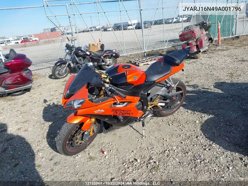 2009 Yamaha Yzfr6 VIN: JYARJ16N49A001796 Lot: 12132041