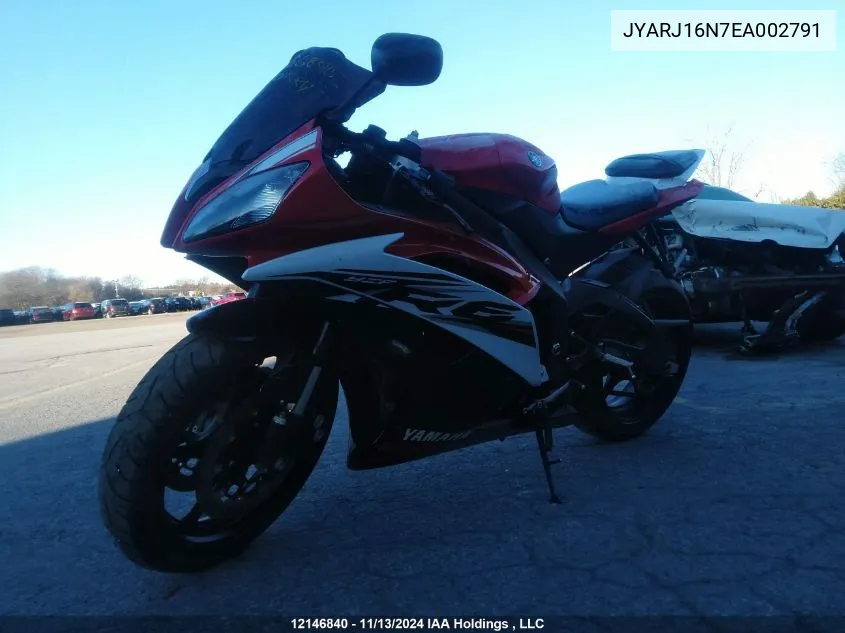 2014 Yamaha Yzfr6 VIN: JYARJ16N7EA002791 Lot: 12146840