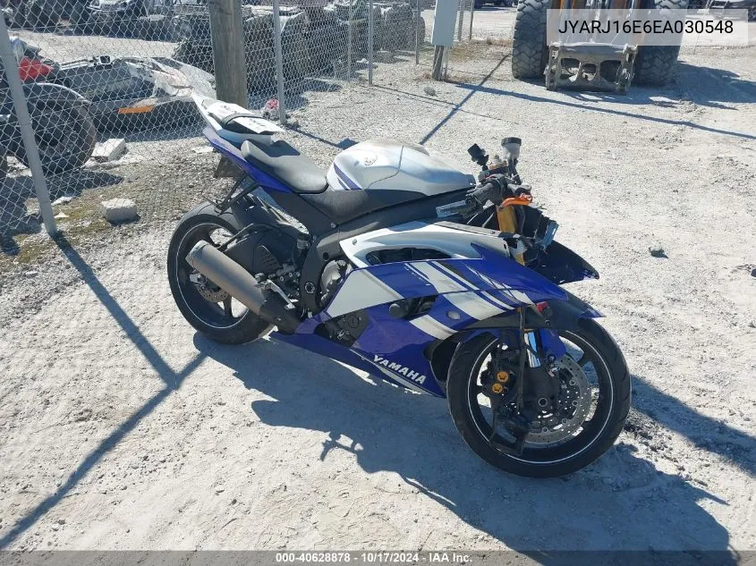 2014 Yamaha Yzfr6 VIN: JYARJ16E6EA030548 Lot: 40628878