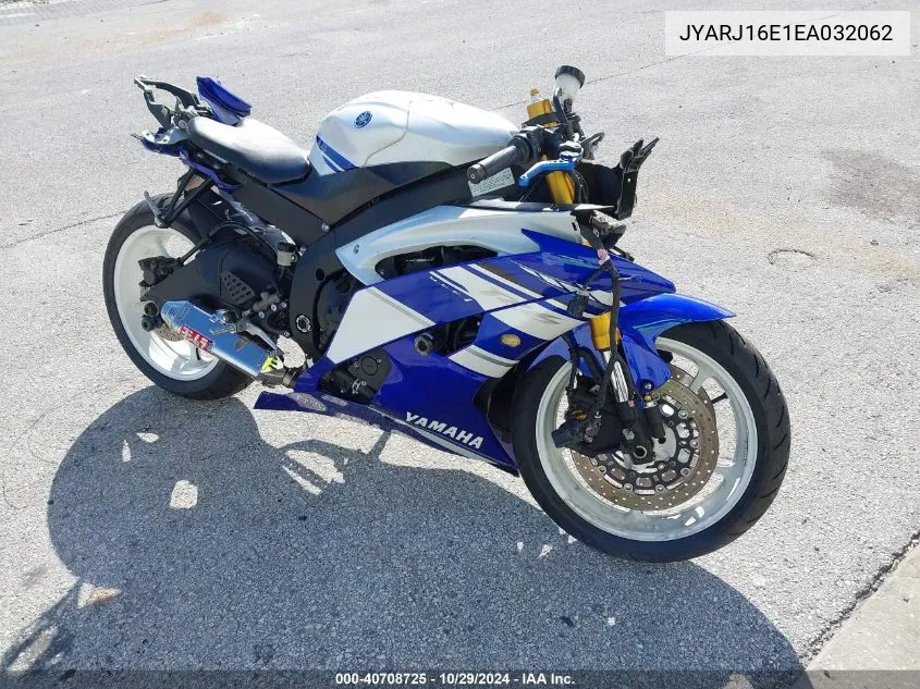 2014 Yamaha Yzfr6 VIN: JYARJ16E1EA032062 Lot: 40708725