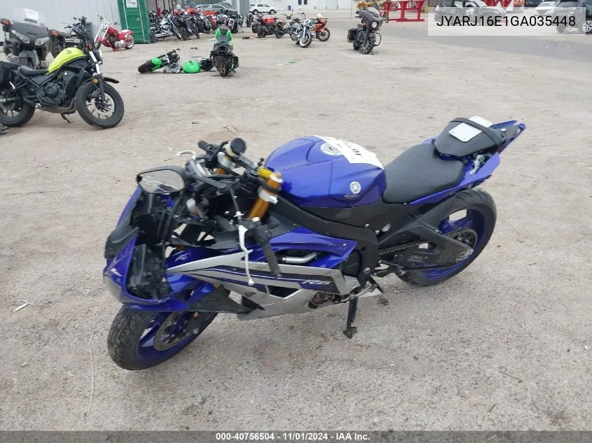 2016 Yamaha Yzfr6 VIN: JYARJ16E1GA035448 Lot: 40756504