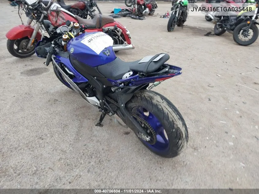 2016 Yamaha Yzfr6 VIN: JYARJ16E1GA035448 Lot: 40756504