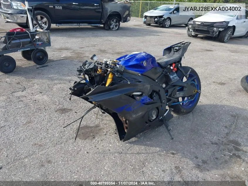 2019 Yamaha Yzfr6 VIN: JYARJ28EXKA004002 Lot: 40799354