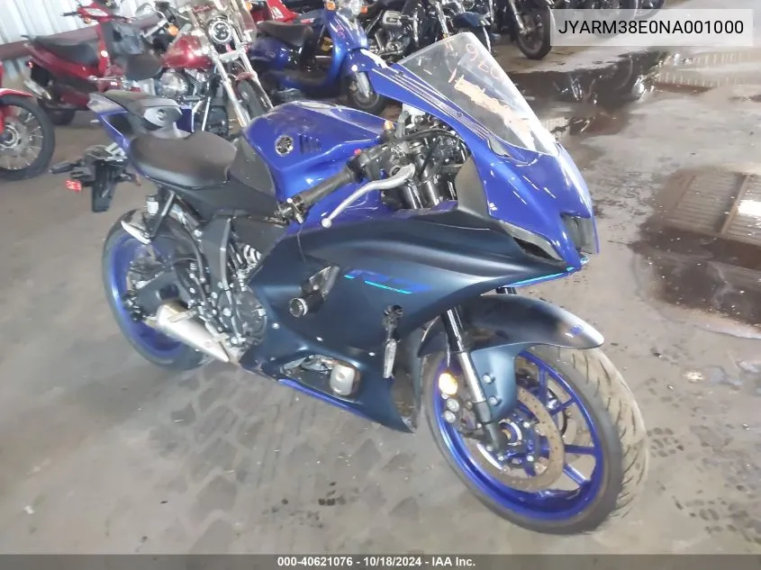 2022 Yamaha Yzfr7 VIN: JYARM38E0NA001000 Lot: 40621076