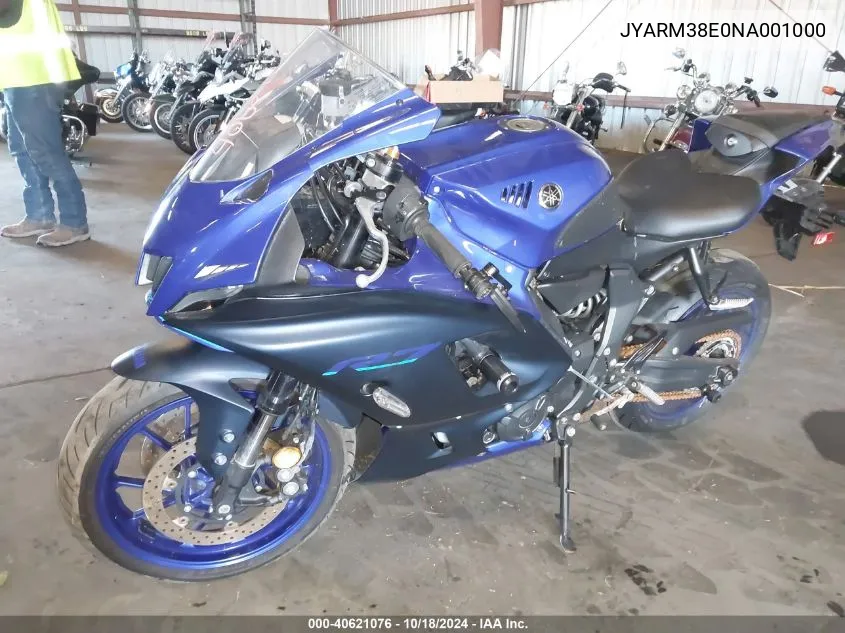 2022 Yamaha Yzfr7 VIN: JYARM38E0NA001000 Lot: 40621076