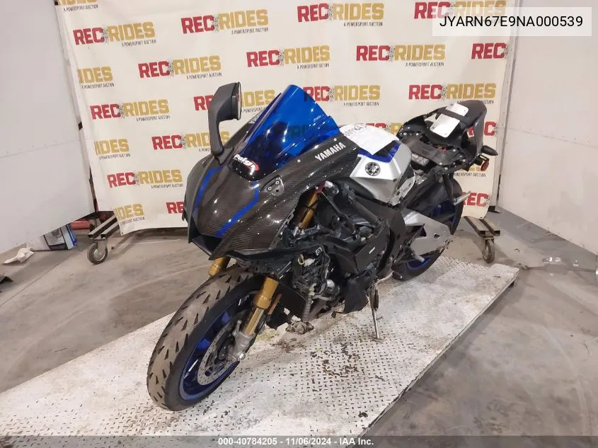 2022 Yamaha Yzfr1M VIN: JYARN67E9NA000539 Lot: 40784205