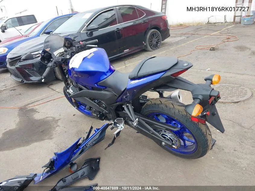 2024 Yamaha Yzfr3 A VIN: MH3RH18Y6RK017727 Lot: 40547889